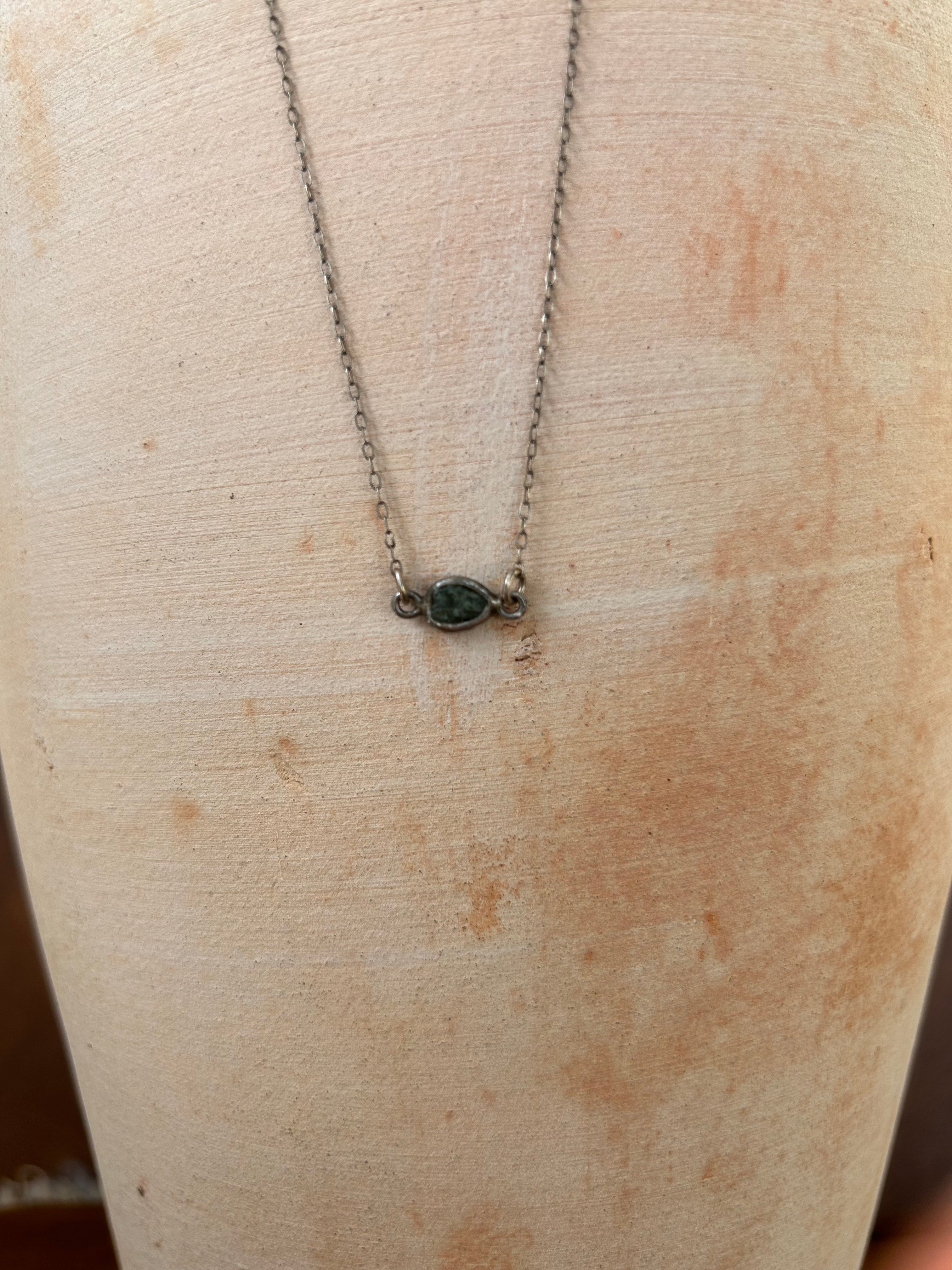 Raw Blue Diamond Necklace